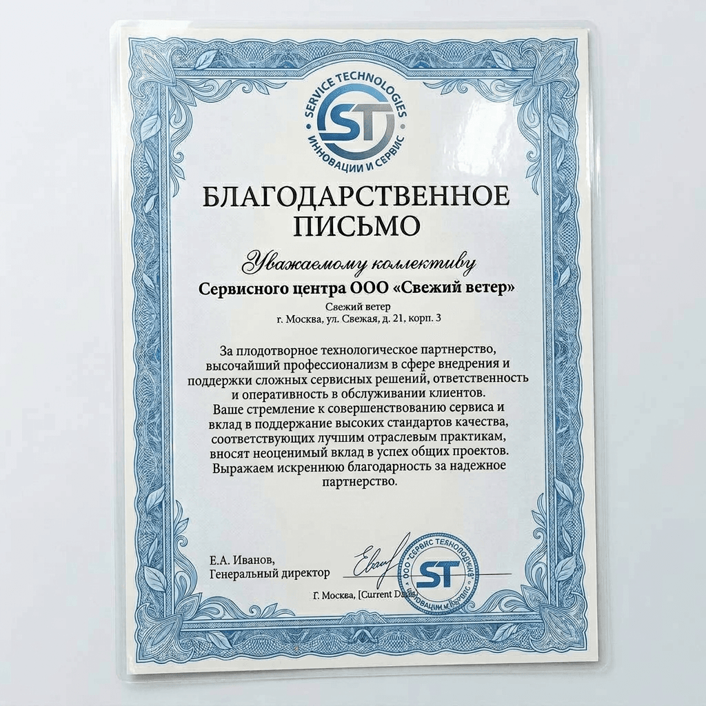 Благодарность от Philips Technologies